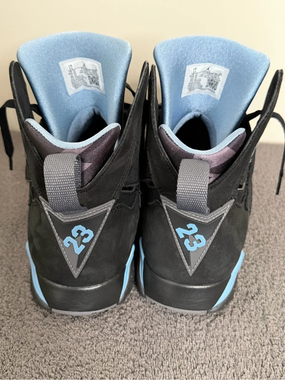 Air Jordan 7 Retro Chambray 2023 Black Blue Men’s size 11 #CU9307-004